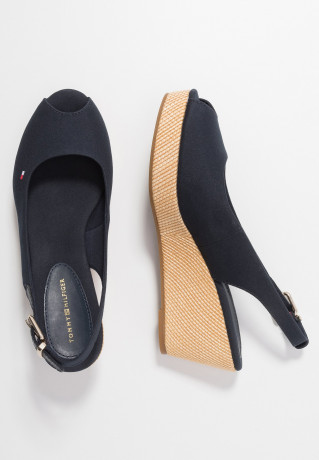 Tommy Hilfiger ICONIC ELBA SLING BACK WEDGE Platform sandals desert sky ICONIC ELBA SLING BACK WEDGE Сандалии на платформе небо пустыни