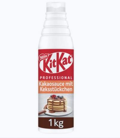 KitKat PROFESSIONAL Topping 1kg, Топпинг шоколадный для десертов и выпечки (Италия), кремовый соус с кусочками вафель KitKat для мороженого, блинов и напитков, 1кг