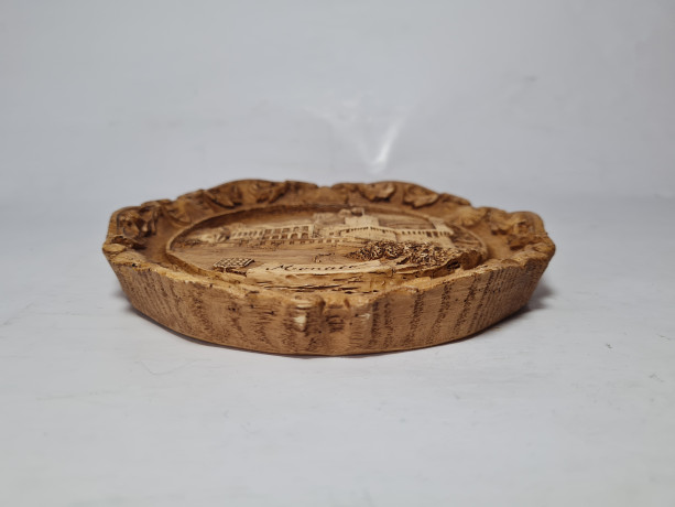 Деревянное панно, резная объемная картина "Монако", 15 x 2,5 см, Германия, 1950-60гг.