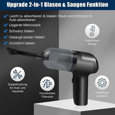 MOUTEN MOUTEN Akku-Hand-und Stielstaubsauger Handstaubsauger Akku 2 in 1 Autostaubsauger Беспроводной ручной пылесос MOUTEN, ручной пылесос с аккумулятором, автомобильный пылесос 2 в 1