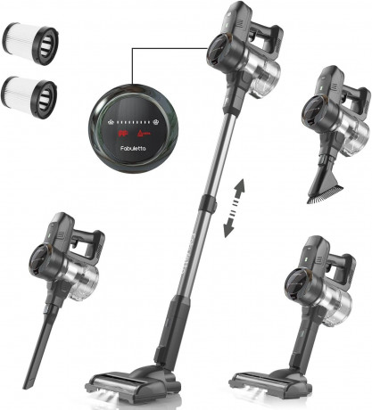 FABULETTA FABULETTA Akku-Hand-und Stielstaubsauger, 250,00 W, Beutellos, 24000Pa Akku Staubsauger,6-in-1 Leichter Kabelloser Staubsauger2500mAh  Беспроводной ручной пылесос FABULETTA, 250,00 Вт, без мешка, пылесос с аккумулятором 24000 Па, легкий беспрово