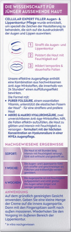 NIVEA Cellular Expert Filler Augen & Lippen Konturpflege, 15 ml, Нивеа крем для глаз гиалуроновая кислота, масло ши, креатин anti-age 15 мл