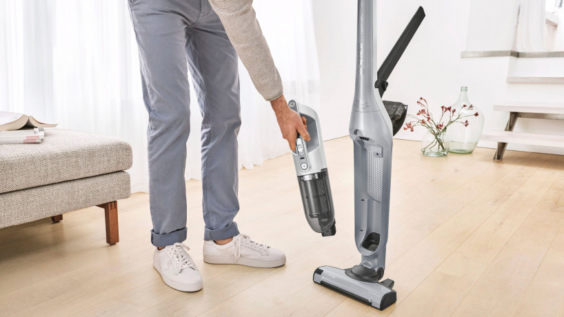 BOSCH BOSCH Akku-Hand-und Stielstaubsauger Flexxo Gen 2 Serie 4 BBH3K2801, beutellos, 28 V, Power Duse mit LED, integriertes Zubehor, silber Беспроводной ручной пылесос BOSCH Flexxo Gen 2 Series 4 BBH3K2801, без мешка, 28 В, мощная насадка со светодиодом