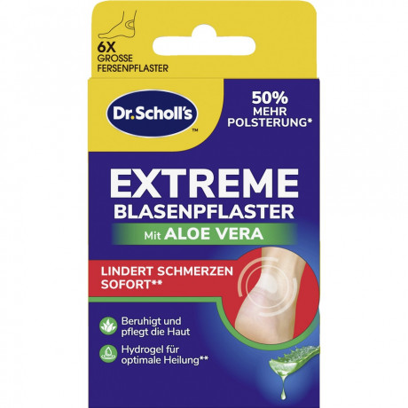 SCHOLL Extreme Blasenpflaster mit Aloe Vera, 6 St, Шолль Пластырь от мозолей экстрим с алоэ вера, 6 шт