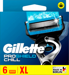 GILLETTE Rasierklingen, ProShield Chill, 6 St, Джилетт Сменные кассеты ProShield Chill с охлаждающим эффектом, 6 шт.