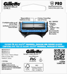 GILLETTE Rasierklingen, ProShield Chill, 6 St, Джилетт Сменные кассеты ProShield Chill с охлаждающим эффектом, 6 шт.