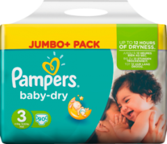 Pampers Baby-Dry Подгузники Размер 3 Midi 4-9 kg Jumbo+ Pack, 90 шт