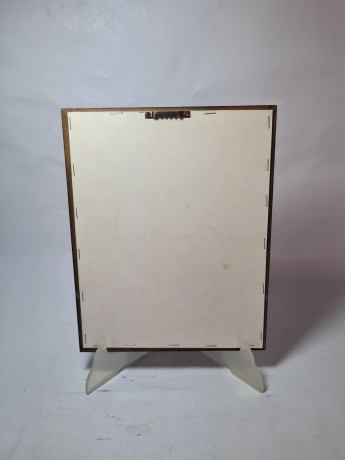 Картина винтажная "Композиция с маской и саксофоном", объемное декорирование, дерев.рама, 25.5 х 20 см, Германия, 1960-70гг.