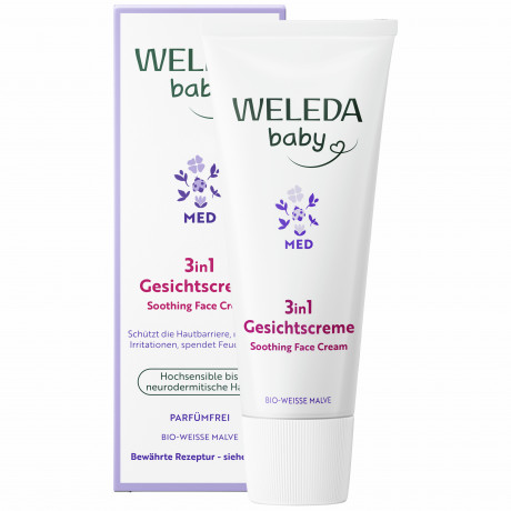WELEDA BABY DERMA WEIssE MALVE Gesichtscreme, 50 ml, Детский крем для лица с белой мальвой без отдушки для чувствительной кожи, 50 мл