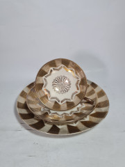 Чайное трио винтажное Winterling Roslau Bavaria / 20er с золотистым декором, фарфор, Германия, 1960-70гг.