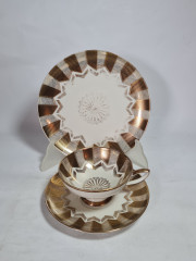 Чайное трио винтажное Winterling Roslau Bavaria / 20er с золотистым декором, фарфор, Германия, 1960-70гг.