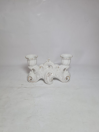 Подсвечник винтажный Im Stil Gerold на 2 свечи, фарфор,16 см, Германия, 1970-80гг.