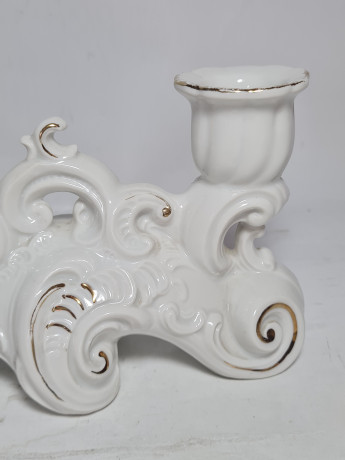 Подсвечник винтажный Im Stil Gerold на 2 свечи, фарфор,16 см, Германия, 1970-80гг.