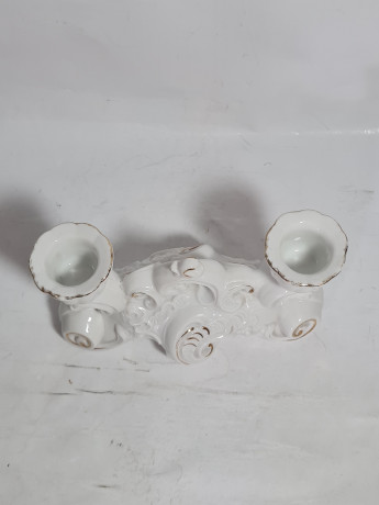 Подсвечник винтажный Im Stil Gerold на 2 свечи, фарфор,16 см, Германия, 1970-80гг.