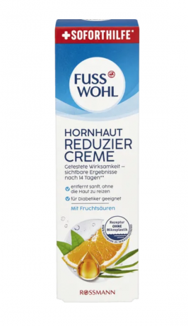 FUSSWOHL Hornhaut Reduziercreme Крем для уменьшения мозолей, интенсивный уход за потрескавшейся и сухой кожей стоп 75 г