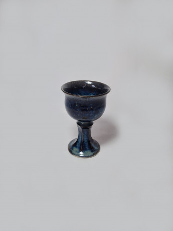 Бокал винтажный, сине-зеленый фарфор, 12 x 7см, Германия, 1960-70гг.