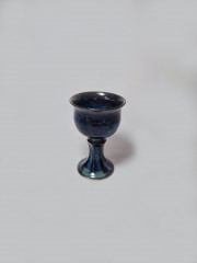 Бокал винтажный, сине-зеленый фарфор, 12 x 7см, Германия, 1960-70гг.