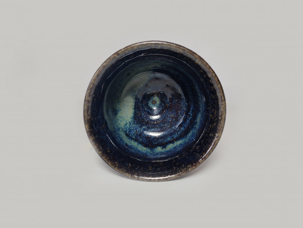 Бокал винтажный, сине-зеленый фарфор, 12 x 7см, Германия, 1960-70гг.