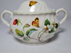 James Kent Old Foley England Сахарница фарфоровая &quot;Ягоды земляники&quot;, 9,5см x 15см, Англия, 1960-70гг.