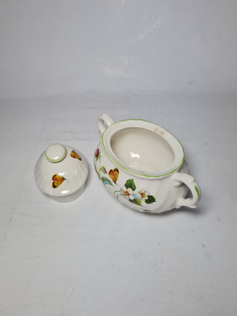 James Kent Old Foley England Сахарница фарфоровая "Ягоды земляники", 9,5см x 15см, Англия, 1960-70гг.