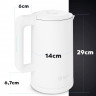 Balter Balter Wasserkocher WK-4, Edelstahl, 1,7 Liter, Doppelwand Design, BPA frei, LED, weiss Чайник Balter WK-4, нержавеющая сталь, 1,7 литра, конструкция с двойными стенками, без BPA, светодиод, белый