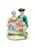 Статуэтка винтажная в стиле Рококо "Влюбленная пара на скамейке", фарфор, 14 х 12 см, Германия, 1960-70гг.