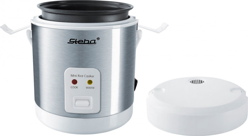 Steba Steba Reiskocher RK 4M, Mini Reiskocher, Edelstahl, Weiss, Reisloffel, Warmhaltefunktion Рисоварка Steba RK 4M, мини-рисоварка, нержавеющая сталь, белый, ложка для риса, функция поддержания тепла