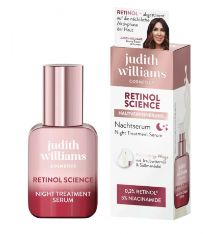 Judith Williams Retinol Science Nachtserum 30ml, Ночная сыворотка для лица с ретинолом, антивозрастная сыворотка против морщин для восстановления и упругости кожи, ночной уход 30 мл