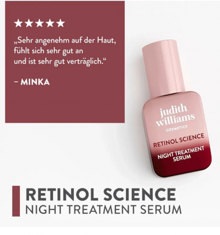 Judith Williams Retinol Science Nachtserum 30ml, Ночная сыворотка для лица с ретинолом, антивозрастная сыворотка против морщин для восстановления и упругости кожи, ночной уход 30 мл