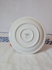 Arzborg Набор для супа с узором из зеленых листьев по краю ободка, диаметр 19 см, Германия, 1960-70гг.