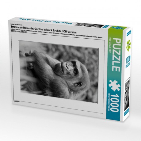 CALVENDO Puzzle CALVENDO Puzzle Emotionale Momente: Gorillas in black white \/ CH-Version Пазл CALVENDO Puzzle Эмоциональные моменты: гориллы в черно-белом / Швейцарская версия