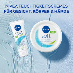 NIVEA Soft Creme, 75 ml, Нивеа Освежающий увлажняющий крем, масло жожоба и витамин E, для лица тела и рук, 75 мл