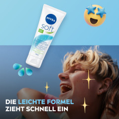 NIVEA Soft Creme, 75 ml, Нивеа Освежающий увлажняющий крем, масло жожоба и витамин E, для лица тела и рук, 75 мл