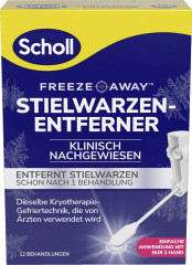 SCHOLL Freeze Away Stielwarzen-Entferner, 12 St, Шолль Средство для удаления бородавок замораживанием, 12 аппликаций