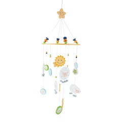 bieco 3D Mobile Baby Holz Einschlafhilfe Baby Deko fur Kinderbett Wickeltisch 23x60 cm Mobiles 3D Мобильный детский деревянный спальный столик Baby Deco для пеленального столика 23x60 см Mobiles