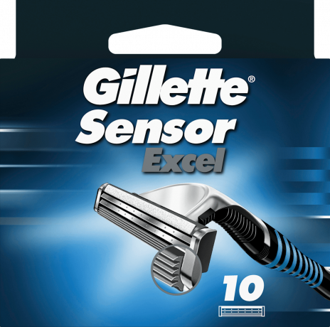GILLETTE Rasierklingen, Sensor Excel, 10 St, Джилетт Сменные кассеты Sensor Excel с двумя лезвиями, 10 шт.