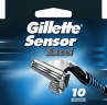 GILLETTE Rasierklingen, Sensor Excel, 10 St, Джилетт Сменные кассеты Sensor Excel с двумя лезвиями, 10 шт.