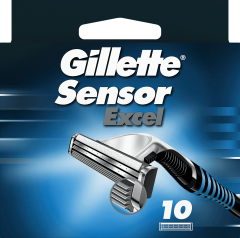 GILLETTE Rasierklingen, Sensor Excel, 10 St, Джилетт Сменные кассеты Sensor Excel с двумя лезвиями, 10 шт.