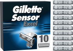 GILLETTE Rasierklingen, Sensor Excel, 10 St, Джилетт Сменные кассеты Sensor Excel с двумя лезвиями, 10 шт.