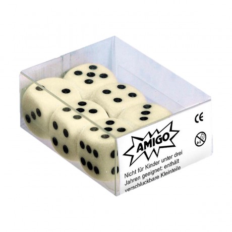 Amigo 6 Wurfel 16mm Elfenbein 6 кубиков 16мм слоновая кость