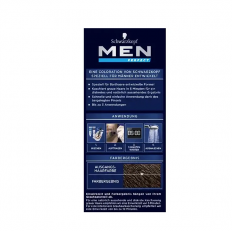 Schwarzkopf men perfect bart coloration braun 60, Краска для бороды оттенок 60 Натуральный коричневый
