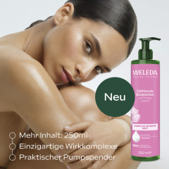 WELEDA Glaettende Bodylotion, 250 ml, Разглаживающий лосьон для тела с маслом дикой розы, жожоба и витамином E, 250 мл