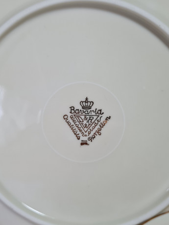 Чайное трио винтажное Weissen Stadt / DRW Bavaria с абстрактным декором, фарфор, Германия, 1970-80гг.