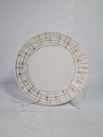 Чайное трио винтажное Kerze Symbol в бело-золотых оттенках, фарфор, Германия, 1960-70гг.