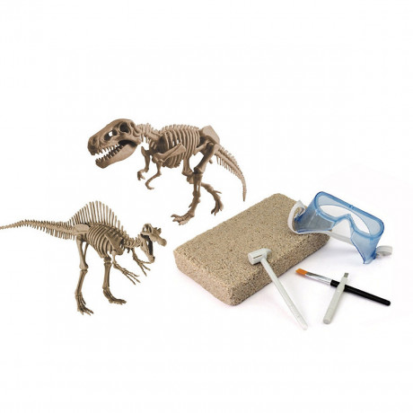 Edu-Toys Grosses Dinosaurier Ausgrabungsset Tyrannosaurus Rex und Spinosaurus in schwerem Sandblock 2in1 Большой набор для раскопок динозавров Tyrannosaurus Rex и Spinosaurus в тяжелом песчаном блоке 2in1