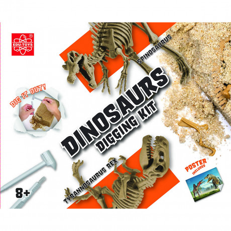 Edu-Toys Grosses Dinosaurier Ausgrabungsset Tyrannosaurus Rex und Spinosaurus in schwerem Sandblock 2in1 Большой набор для раскопок динозавров Tyrannosaurus Rex и Spinosaurus в тяжелом песчаном блоке 2in1