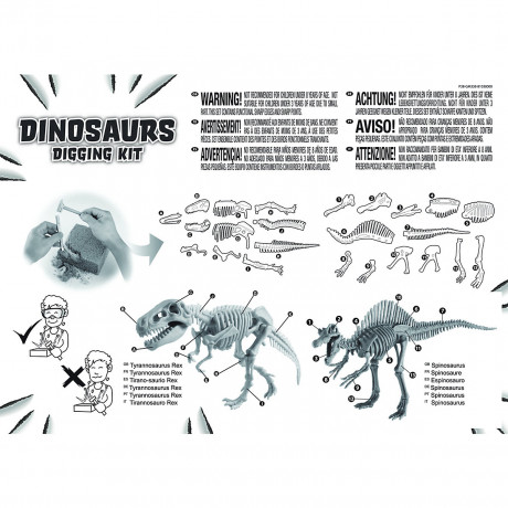 Edu-Toys Grosses Dinosaurier Ausgrabungsset Tyrannosaurus Rex und Spinosaurus in schwerem Sandblock 2in1 Большой набор для раскопок динозавров Tyrannosaurus Rex и Spinosaurus в тяжелом песчаном блоке 2in1