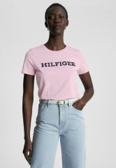 Tommy Hilfiger LOGO EMBROIDERY  Print T-shirt iconic pink LOGO EMBROIDERY Футболка с принтом культовый озовый
