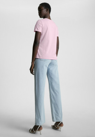 Tommy Hilfiger LOGO EMBROIDERY Print T-shirt iconic pink LOGO EMBROIDERY Футболка с принтом культовый озовый