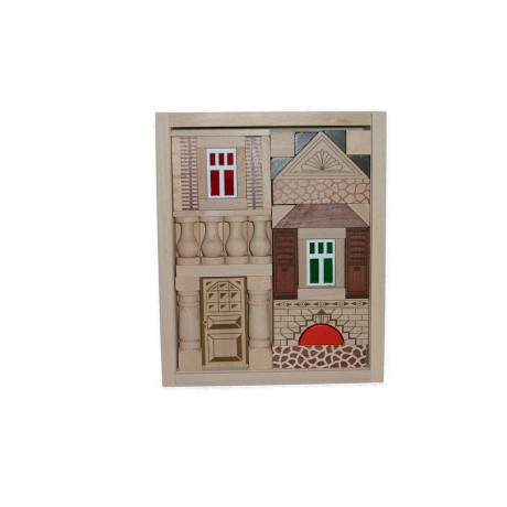 Holzspielzeug Baukasten Residenz 49 Teile Деревянный конструктор Домик 49 деталей